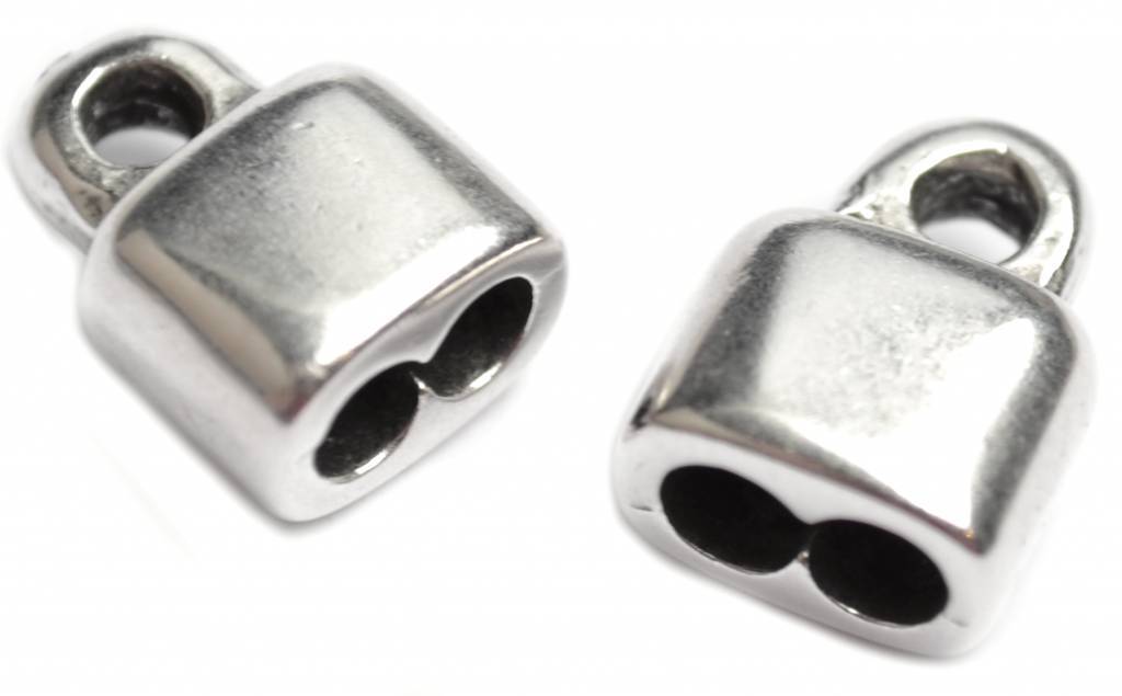 Eindkap 2x Ø4mm Zilver DQ 11x14mm-Kraaltjes van Renate