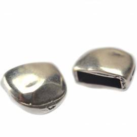 Eindkap Ø10x4mm metaal zilver DQ 14x12mm-Kraaltjes van Renate