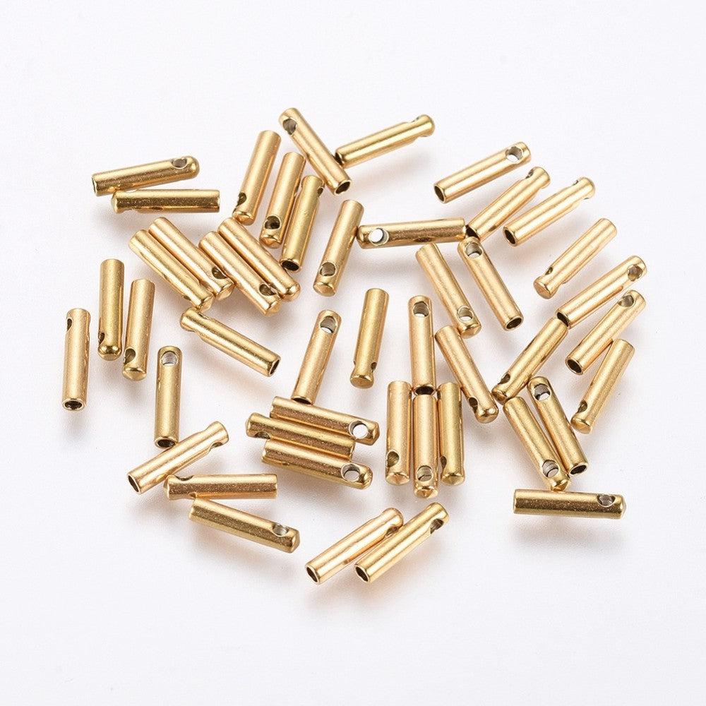 Eindkap Ø1mm goud RVS Premium Plating 7x1,6mm - per stuk-Onderdelen-Kraaltjes van Renate