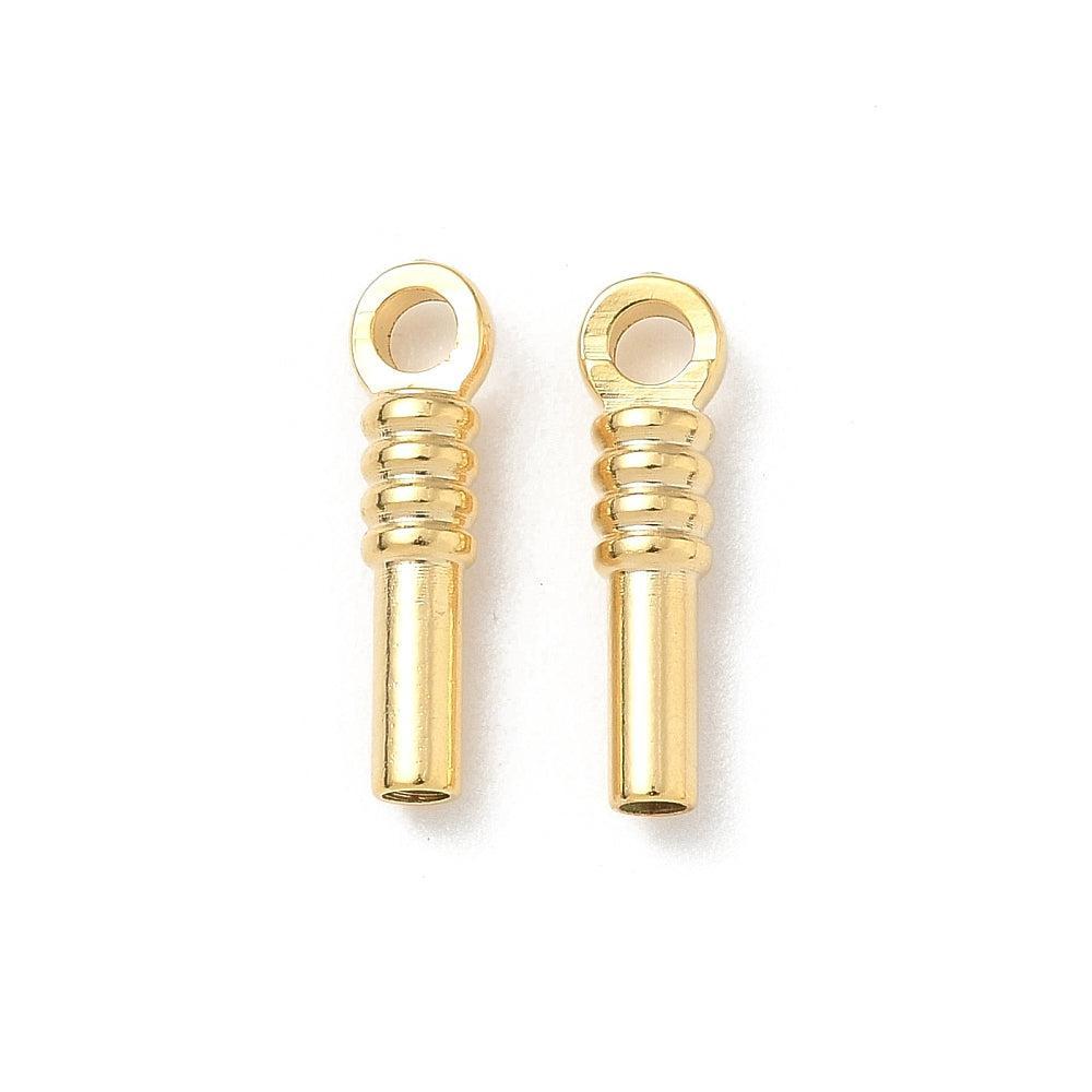 Bedel Rond Buisje met 24K Goud Plating 16,5mm – per stuk-bedels-Kraaltjes van Renate