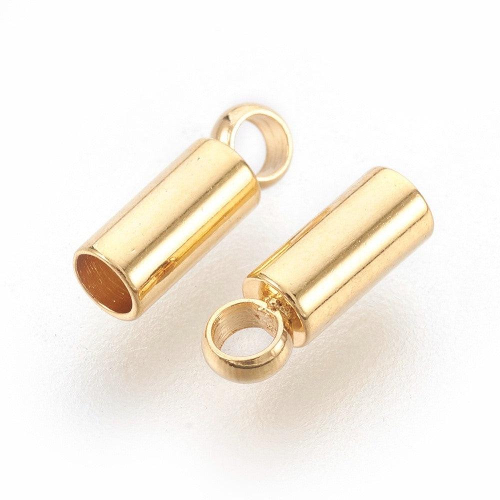 Eindkap Ø2mm goud RVS 18K Gold Plated 8x2,5mm - per stuk-Onderdelen-Kraaltjes van Renate