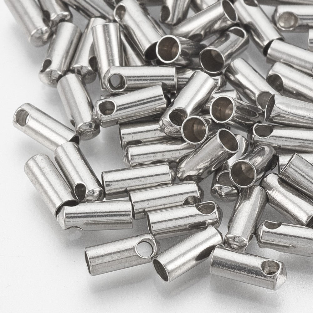 Eindkap Ø2mm zilver RVS 7x2,5mm - per stuk-Onderdelen-Kraaltjes van Renate