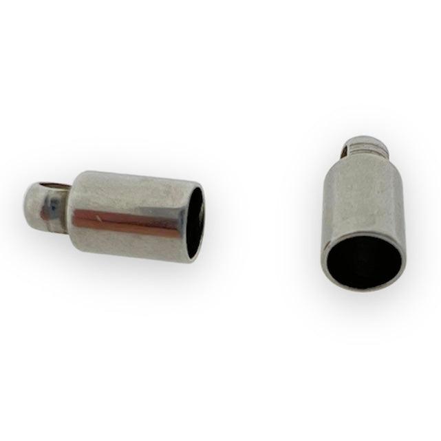 Eindkap Ø3.2mm zilver RVS 9,5x4mm-onderdelen-Kraaltjes van Renate