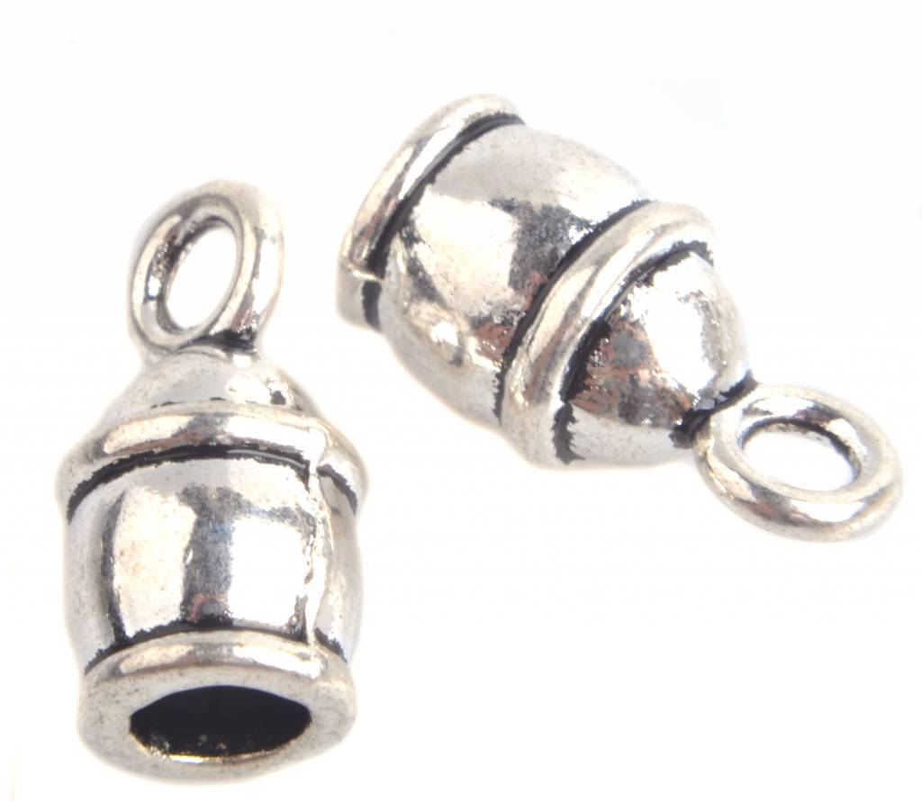 Eindkap Ø4mm bol Zilver 15x8mm - 6 stuks-Kraaltjes van Renate