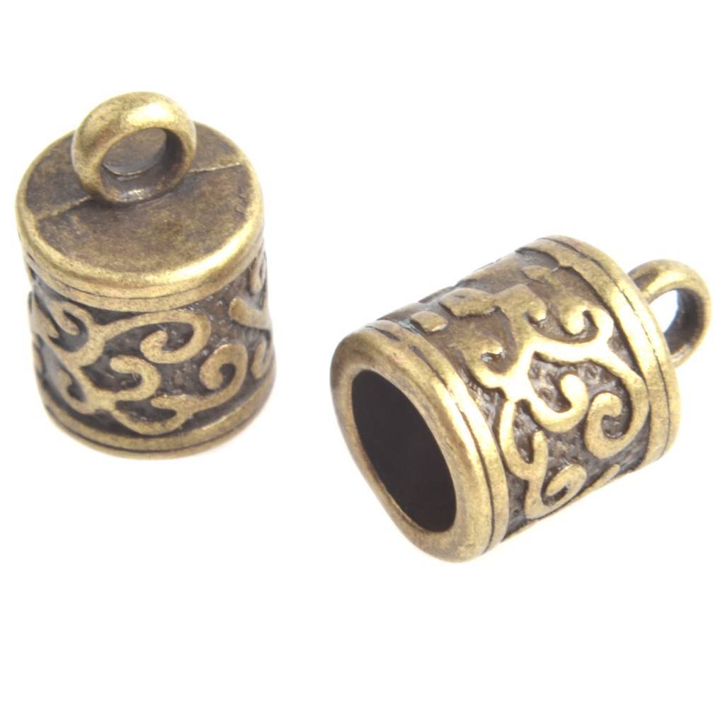 Eindkap Ø6mm Brons 13x8.5mm - 2 stuks-Kraaltjes van Renate