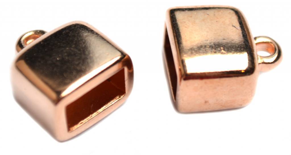 Eindkap Ø8x4mm Rosegoud DQ 13x11mm-Kraaltjes van Renate