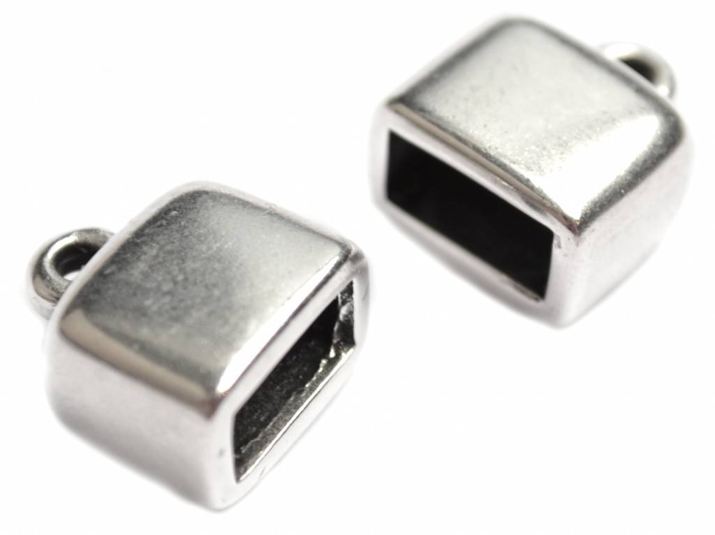 Eindkap Ø8x4mm Zilver DQ 13x11mm-Kraaltjes van Renate