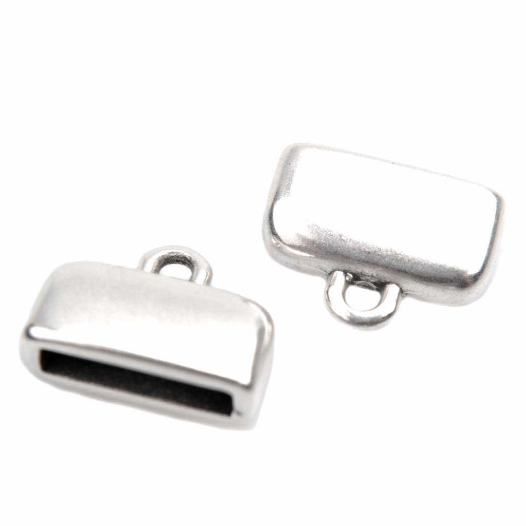 Eindkap glad 10x2mm Zilver DQ-Kraaltjes van Renate