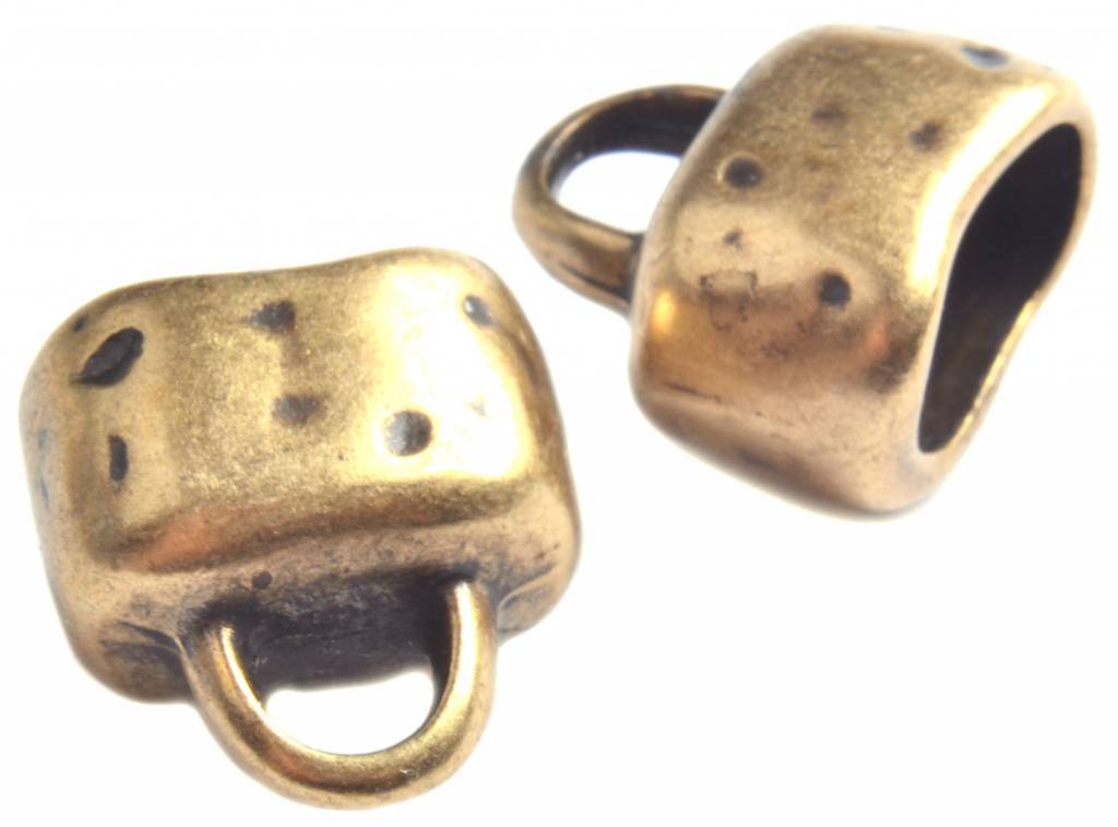 Eindkap ovaal Ø10x6mm Brons DQ-Kraaltjes van Renate