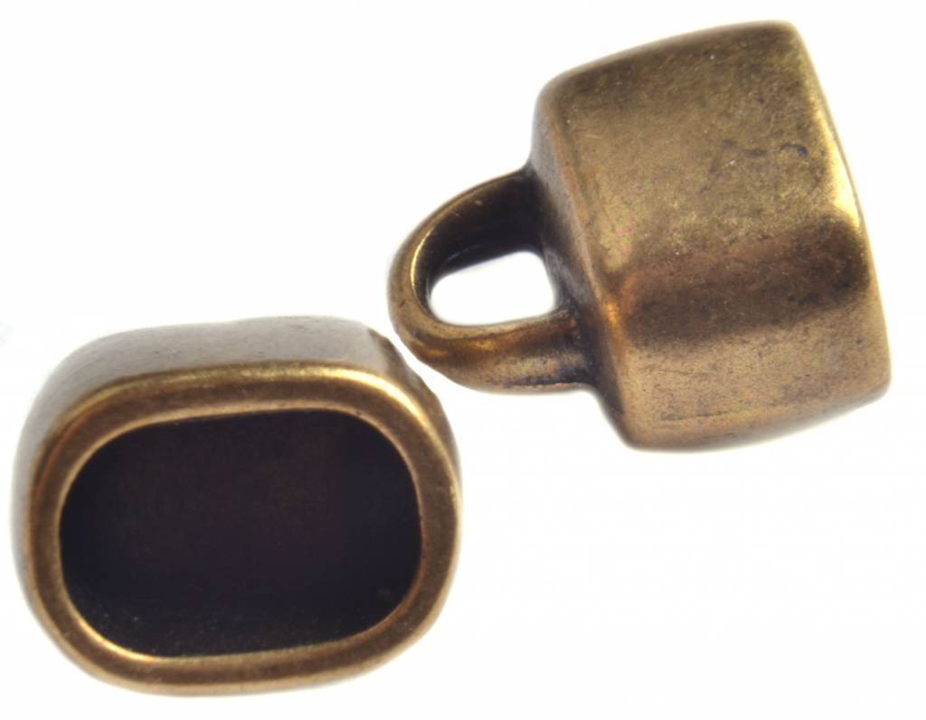 Eindkap ovaal Ø10x6mm Brons DQ-Kraaltjes van Renate