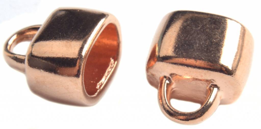 Eindkap ovaal Ø10x6mm Rosegoud DQ-Kraaltjes van Renate