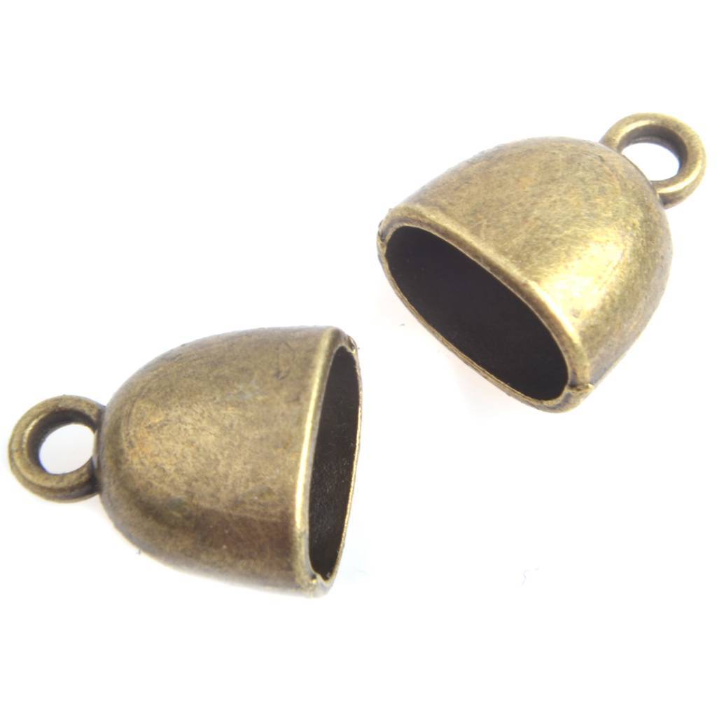 Eindkap Ø11x7mm Brons 15.5x13mm - 2 stuks-Kraaltjes van Renate