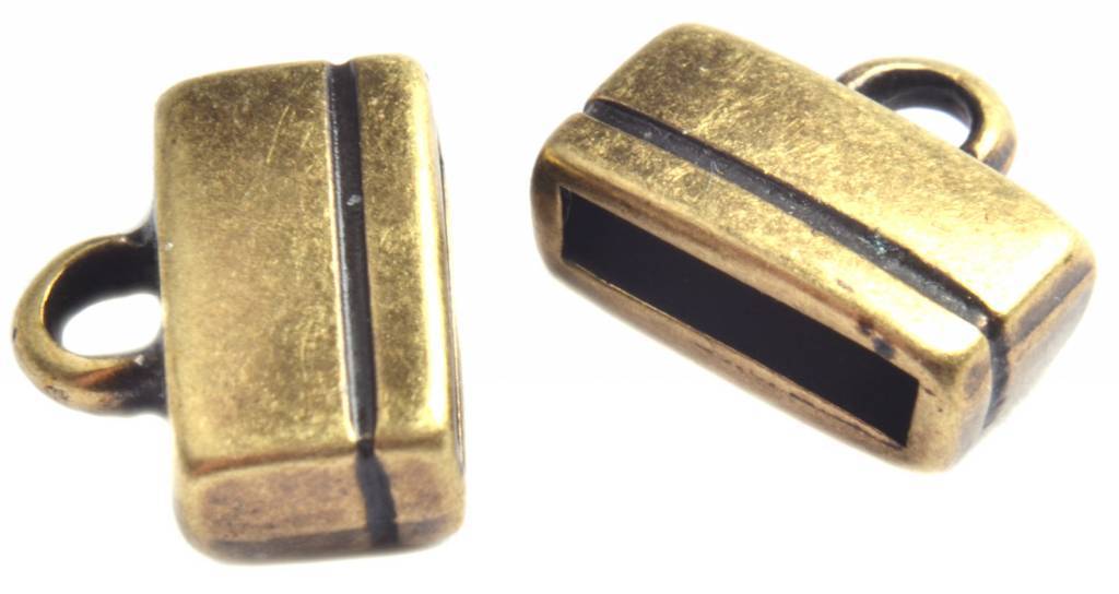 Eindkap plat Ø10x2.5mm Brons DQ-Kraaltjes van Renate