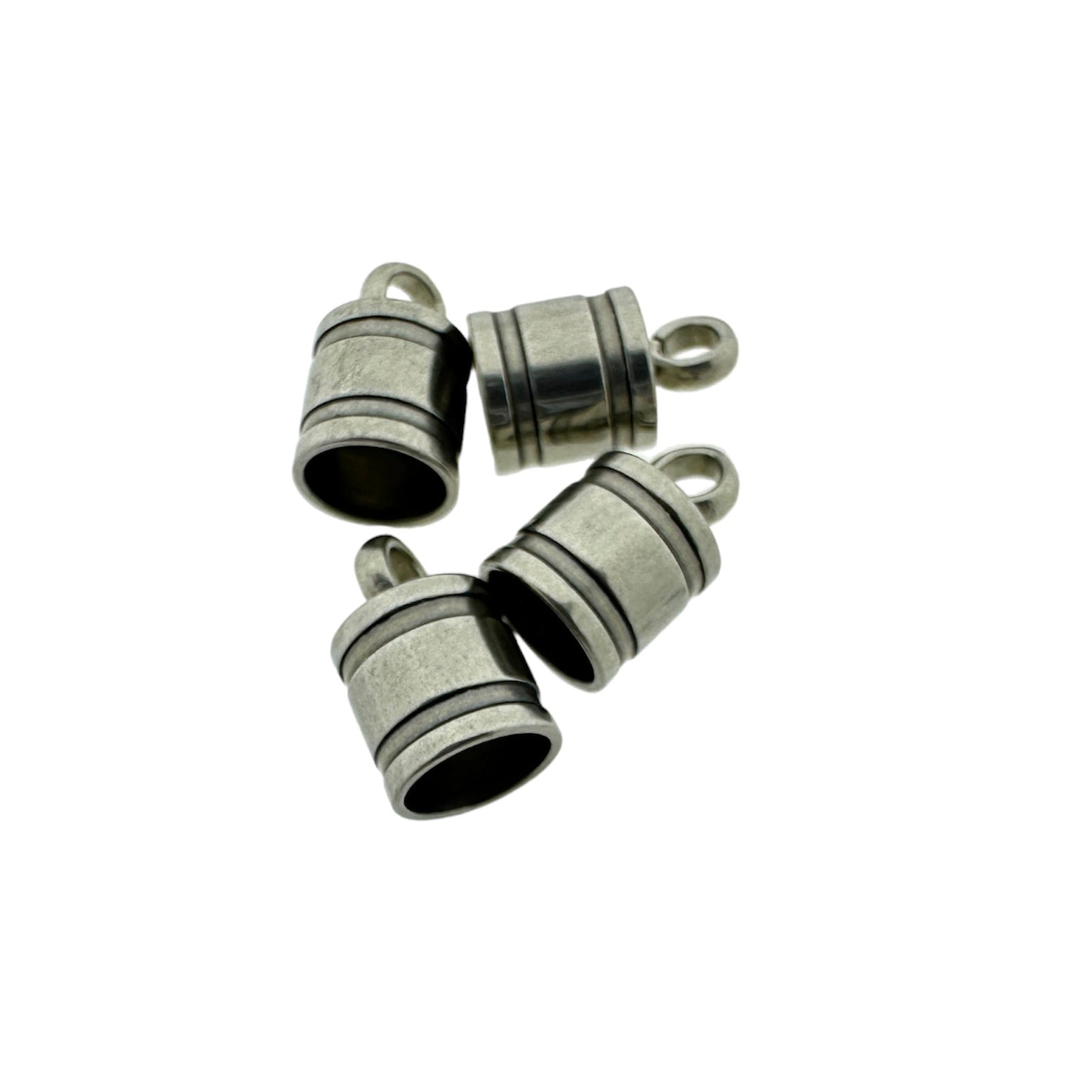 Eindkap rond Ø6mm zilver DQ 12mm- 4 stuks-onderdelen-Kraaltjes van Renate