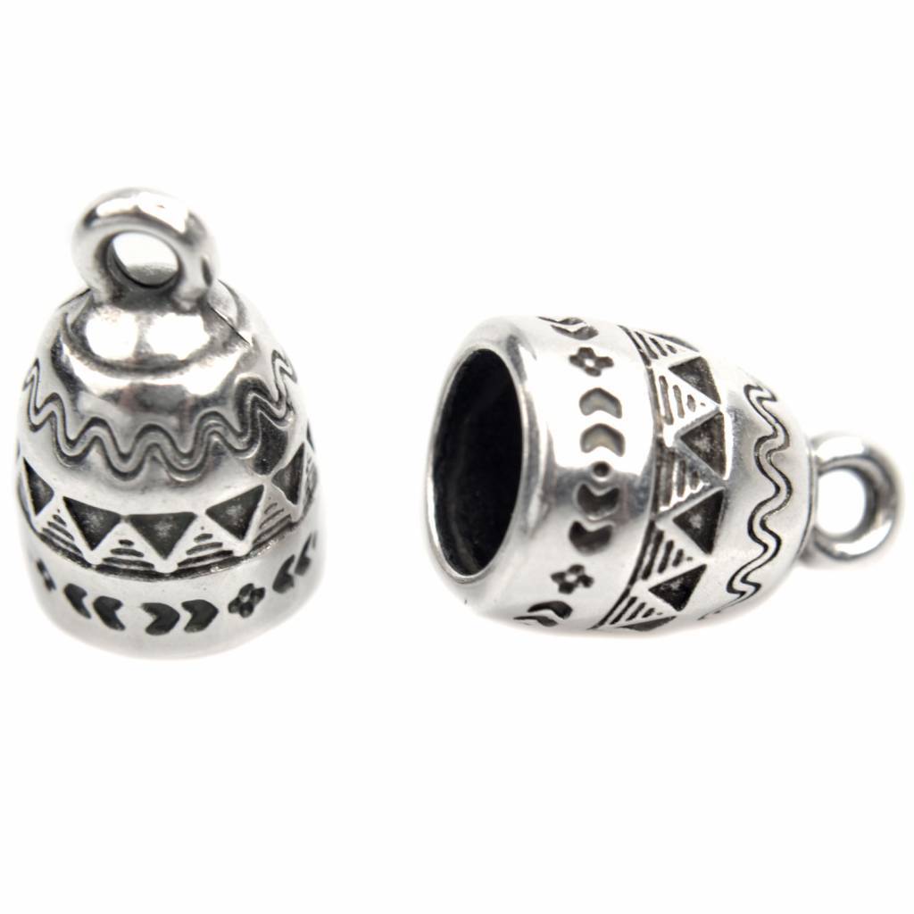 Eindkap rond design Ø6mm Zilver DQ 14x9mm-Kraaltjes van Renate