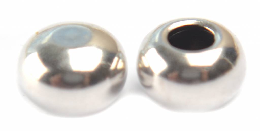 Eindkap rond leer Ø2mm zilver DQ-Kraaltjes van Renate