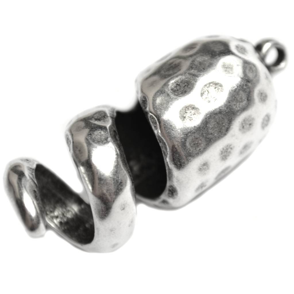Eindkap slang Ø10mm Zilver DQ 36x15mm-Kraaltjes van Renate