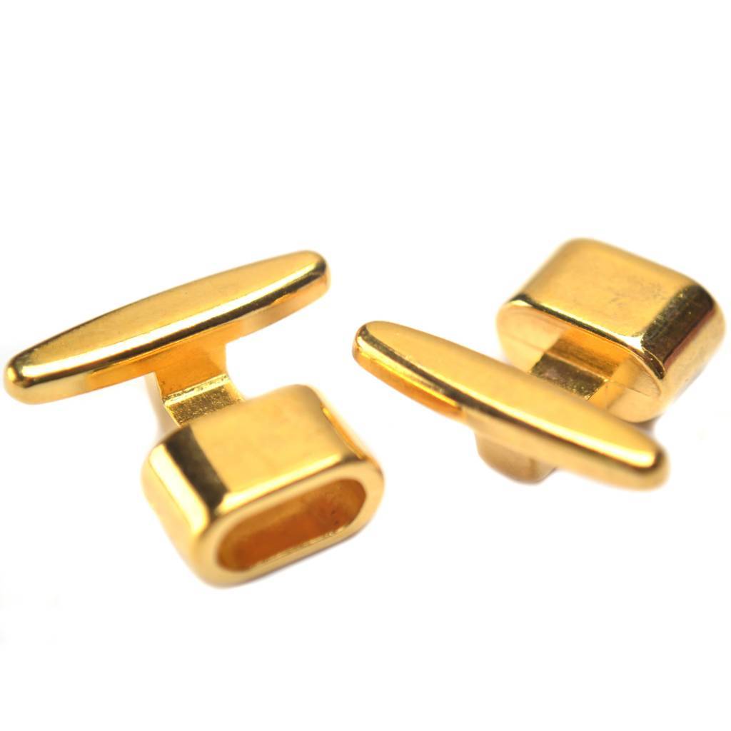 Eindkap / sluiting Ø8x4mm goud DQ 19x13mm-Kraaltjes van Renate