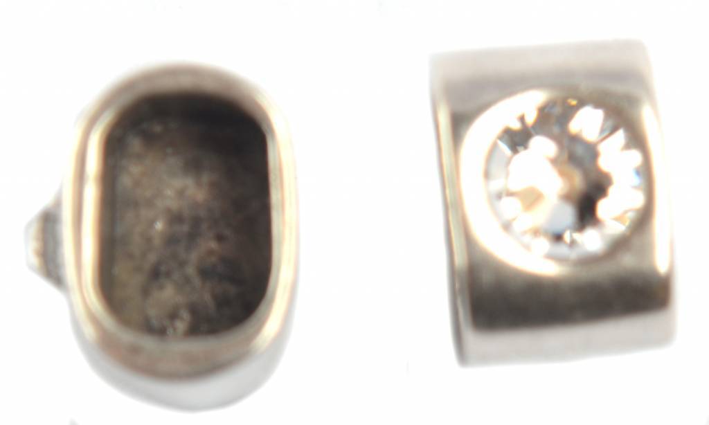 Eindkap strass Ø10x6mm zilver DQ-Kraaltjes van Renate