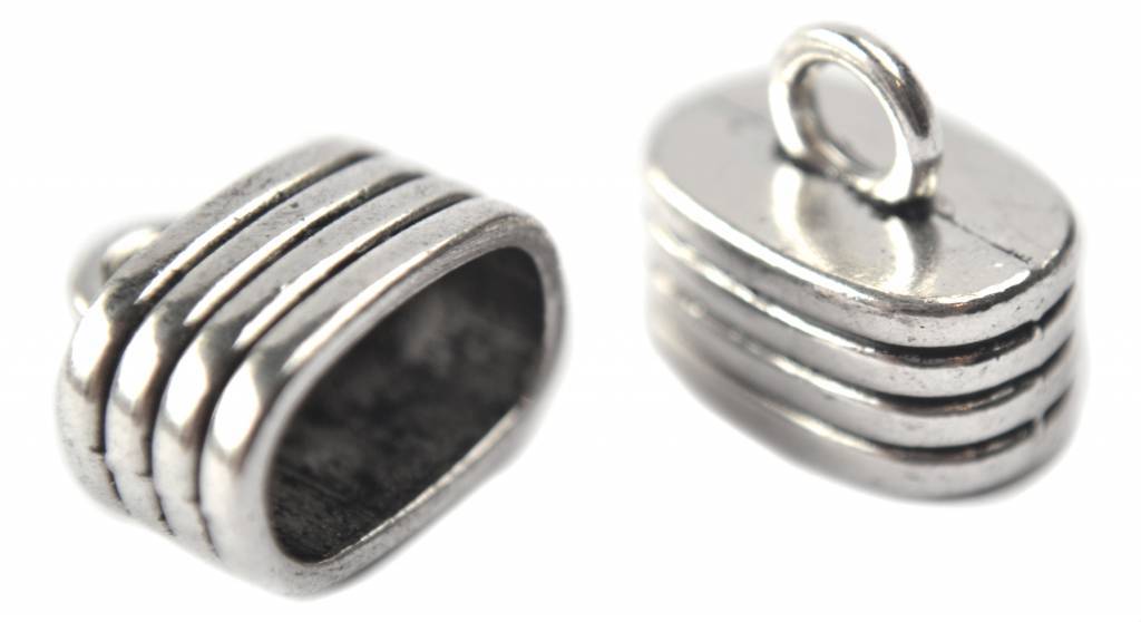 Eindkap strepen Ø12x7mm zilver 15x13mm-Kraaltjes van Renate