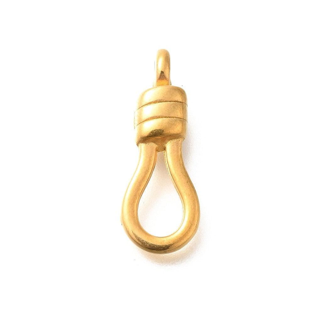 Eindkapje Oog voor Haaksluiting Premium RVS Goud 21x8mm - per stuk-Sluitingen-Kraaltjes van Renate