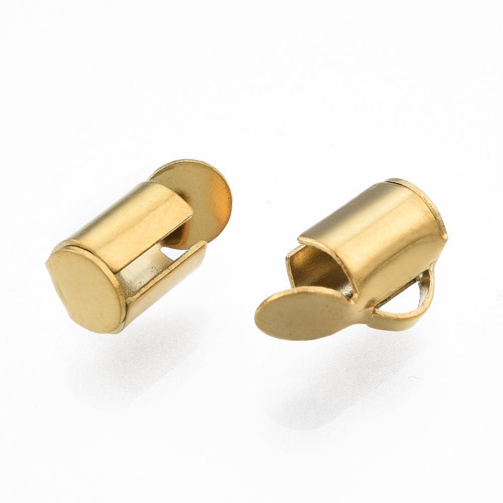 Eindkapje RVS goud 6mm - per stuk-Onderdelen-Kraaltjes van Renate