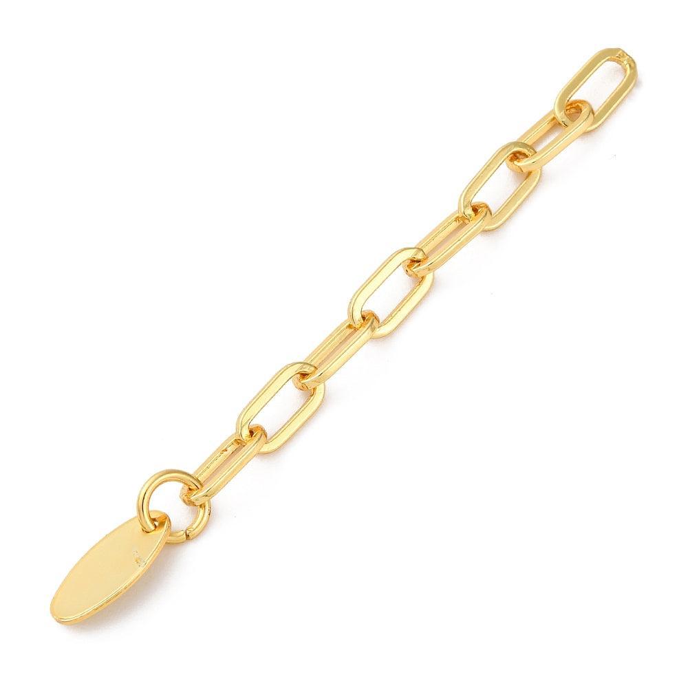 Messing Eindkap met Ketting Goud 58mm - per stuk-Onderdelen-Kraaltjes van Renate
