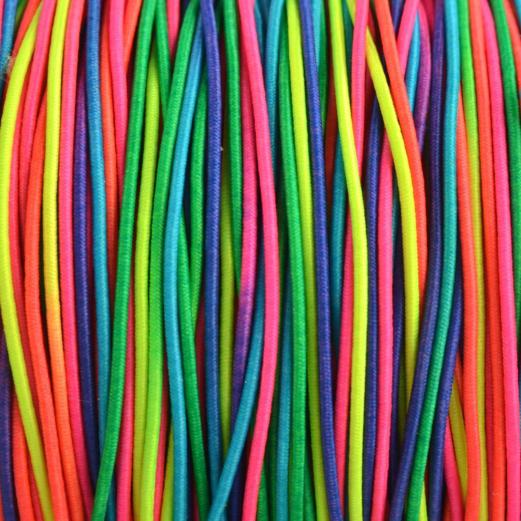 Elastiek regenboog DQ 1mm - 3m-Kraaltjes van Renate
