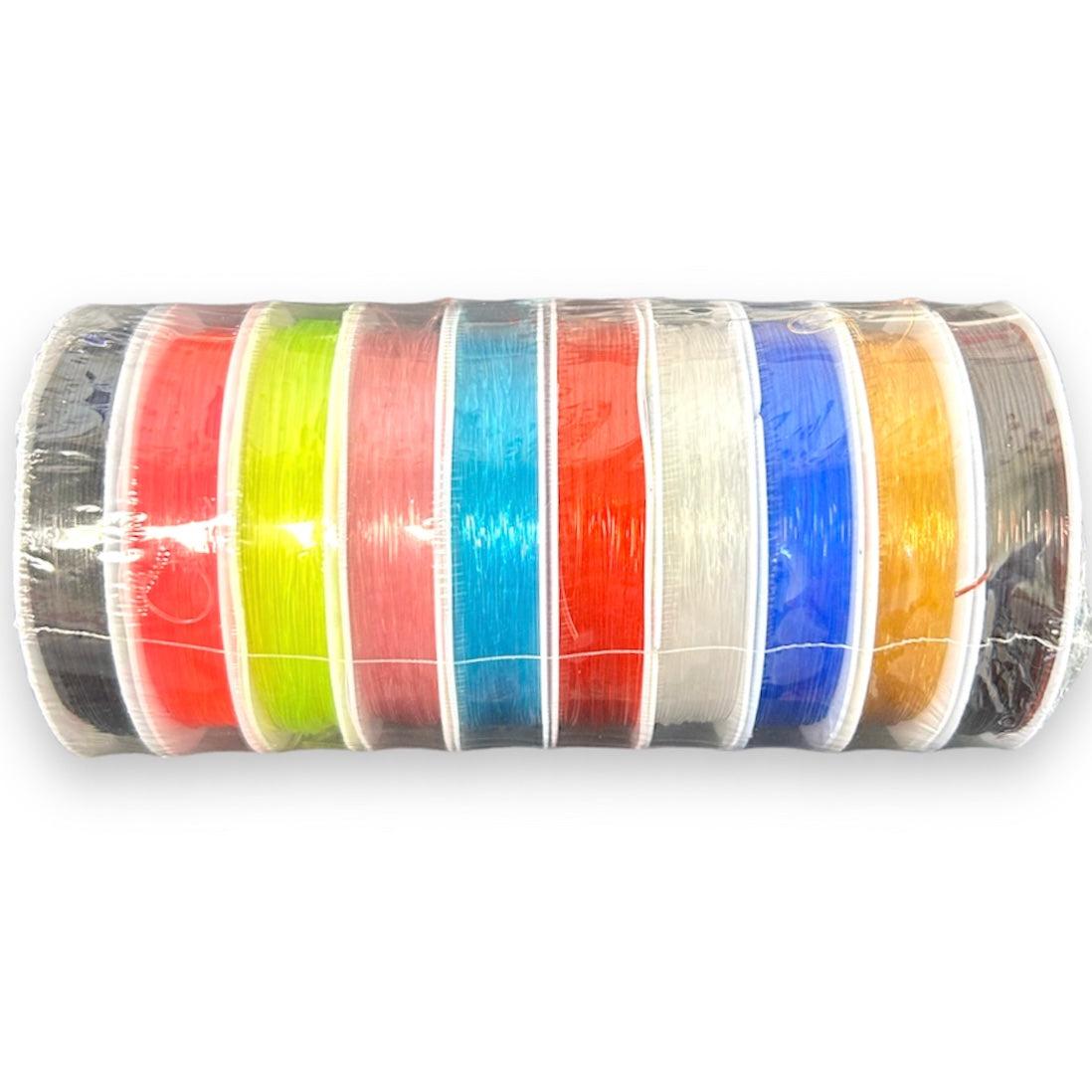 Elastisch transparant nylon multicolor 0.8mm - 10x 10 meter-koord-Kraaltjes van Renate