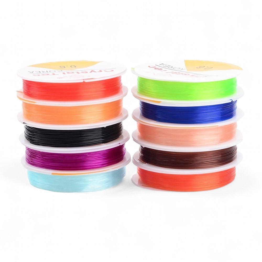 Elastisch transparant nylon multicolor 0.6mm - 10x 10 meter-koord-Kraaltjes van Renate