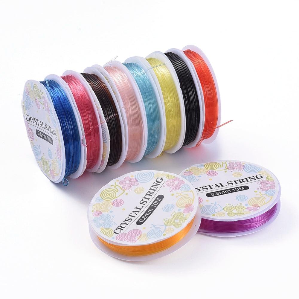 Elastisch transparant nylon multicolor 0.8mm - 10x 10 meter-koord-Kraaltjes van Renate