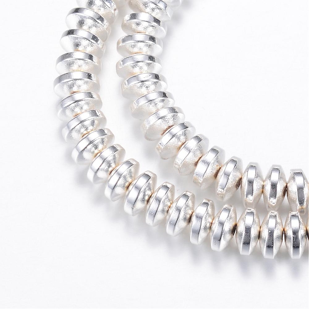 Electroplate hematiet disc silver plated 4x2mm - 20 stuks-Kralen-Kraaltjes van Renate