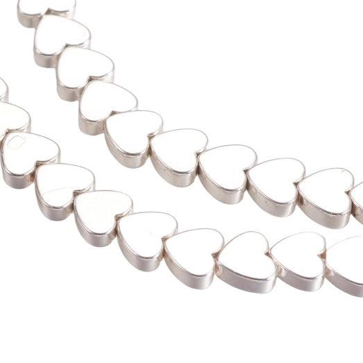 Electroplate hematiet hartje silver plated 5x6x2mm - per stuk-Kralen-Kraaltjes van Renate