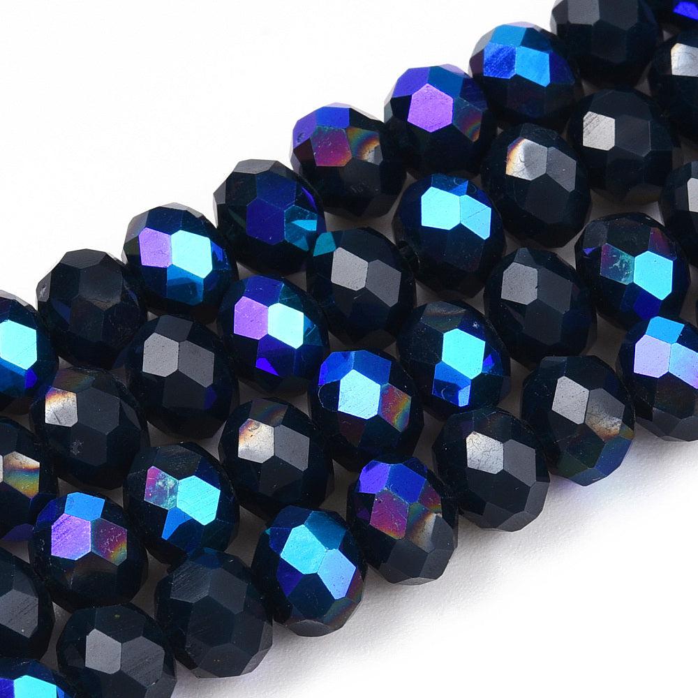 Electroplate rainbow plated black 6x5mm - 85 stuks-Kralen-Kraaltjes van Renate