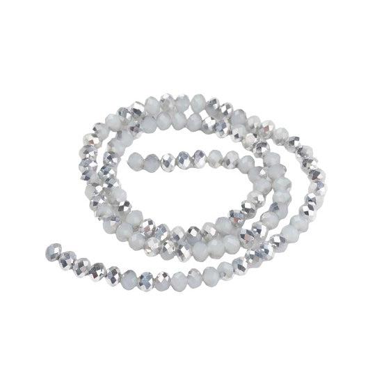 Electroplate silver plated steel blue 6x5mm - 90 stuks-Kralen-Kraaltjes van Renate