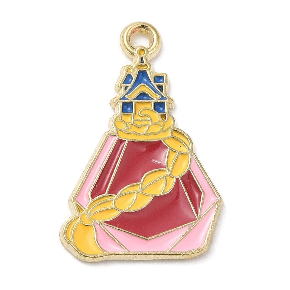 Emaille bedel parfum roze/goud 25x14.5x1.5mm-bedels-Kraaltjes van Renate