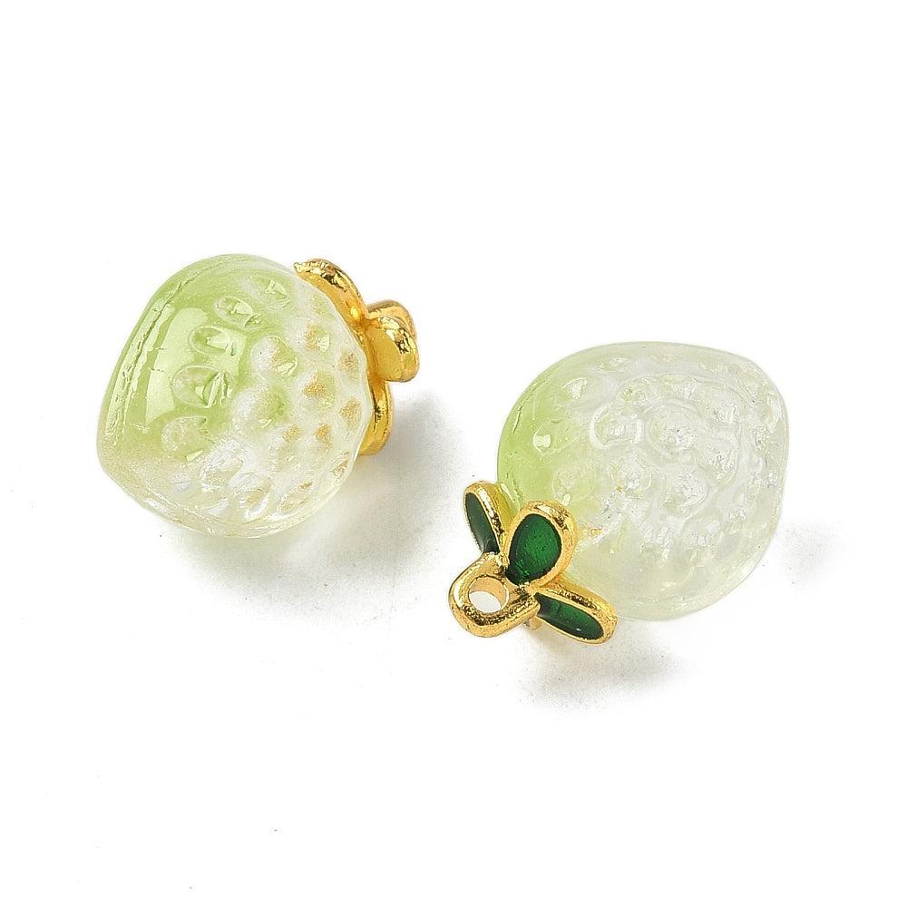 Emaille glasbedel limoen 18mm- per stuk-bedels-Kraaltjes van Renate