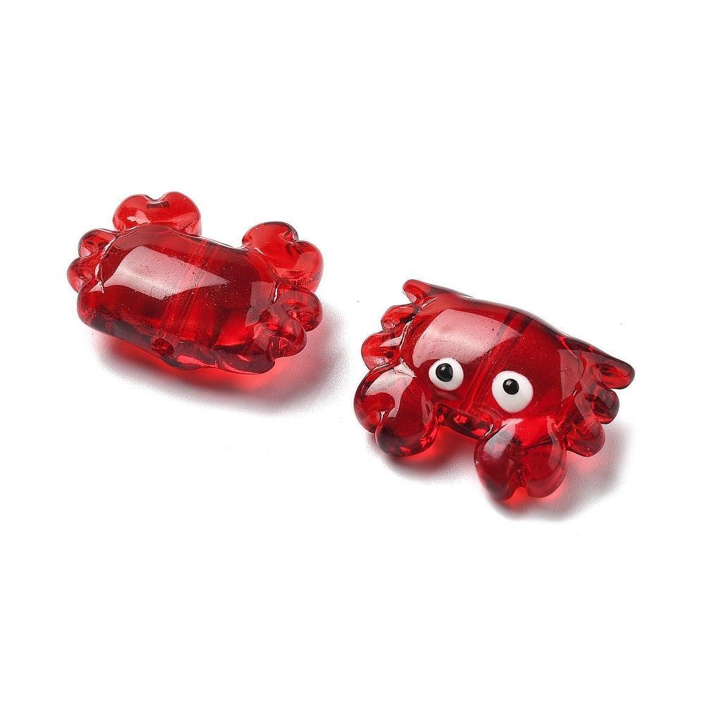 Emaille kraal lampwork krab 15mm- per stuk-bedels-Kraaltjes van Renate