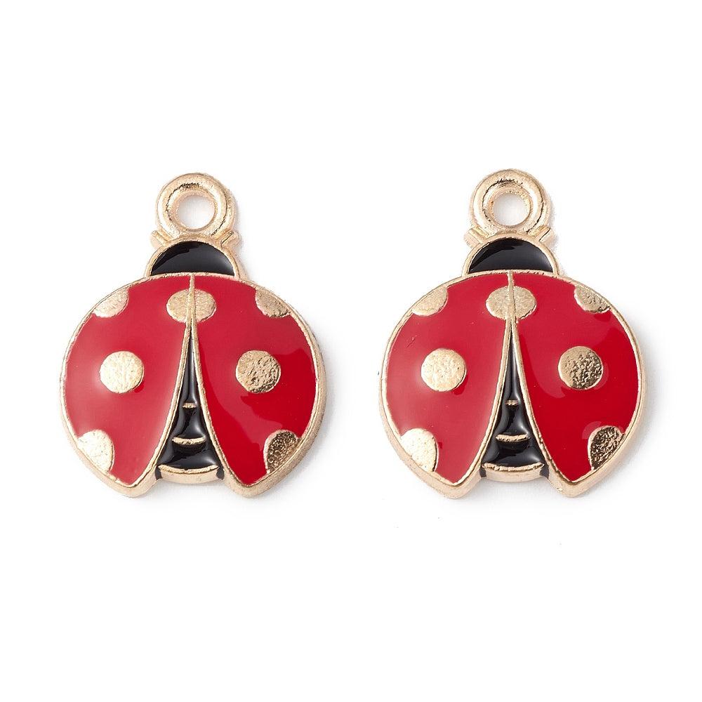 Emaille lieveheersbeestje 18x14mm-bedels-Kraaltjes van Renate
