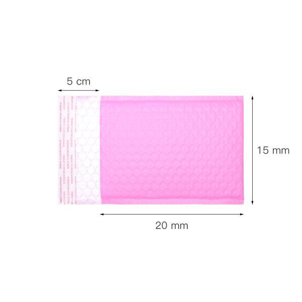 Envelop met bubbeltjesplastic roze metallic 25x15cm-Kraaltjes van Renate