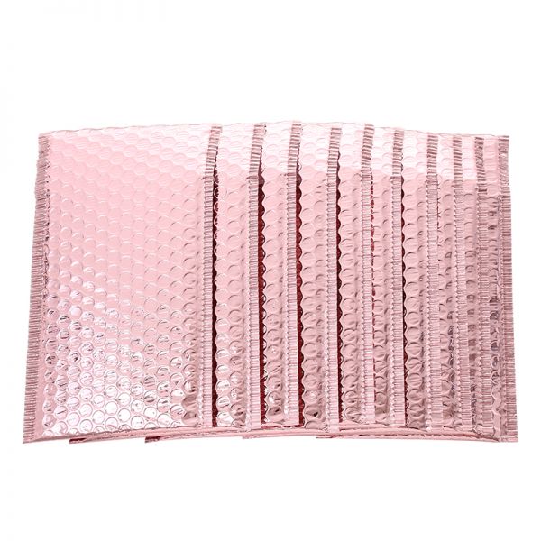 Envelop met bubbeltjesplastic roze metallic 25x15cm-Kraaltjes van Renate