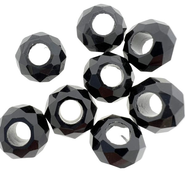 Europese Glaskraal zwart (ø5mm gat) 14mm-Kralen-Kraaltjes van Renate