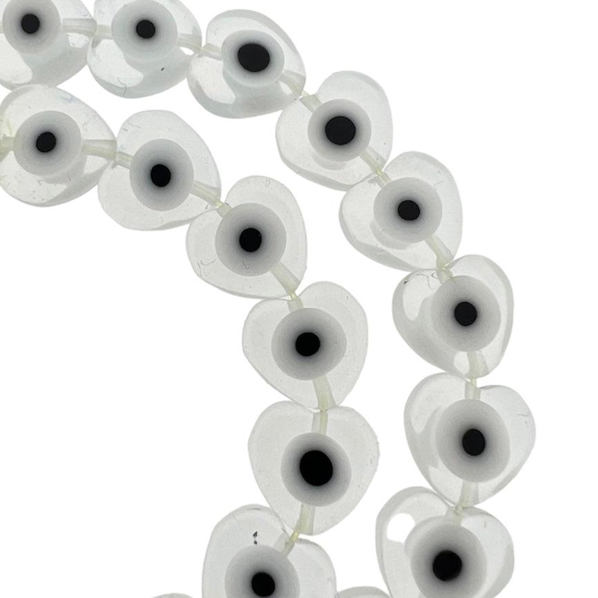 Evil eye hart clear 10mm-Kralen-Kraaltjes van Renate