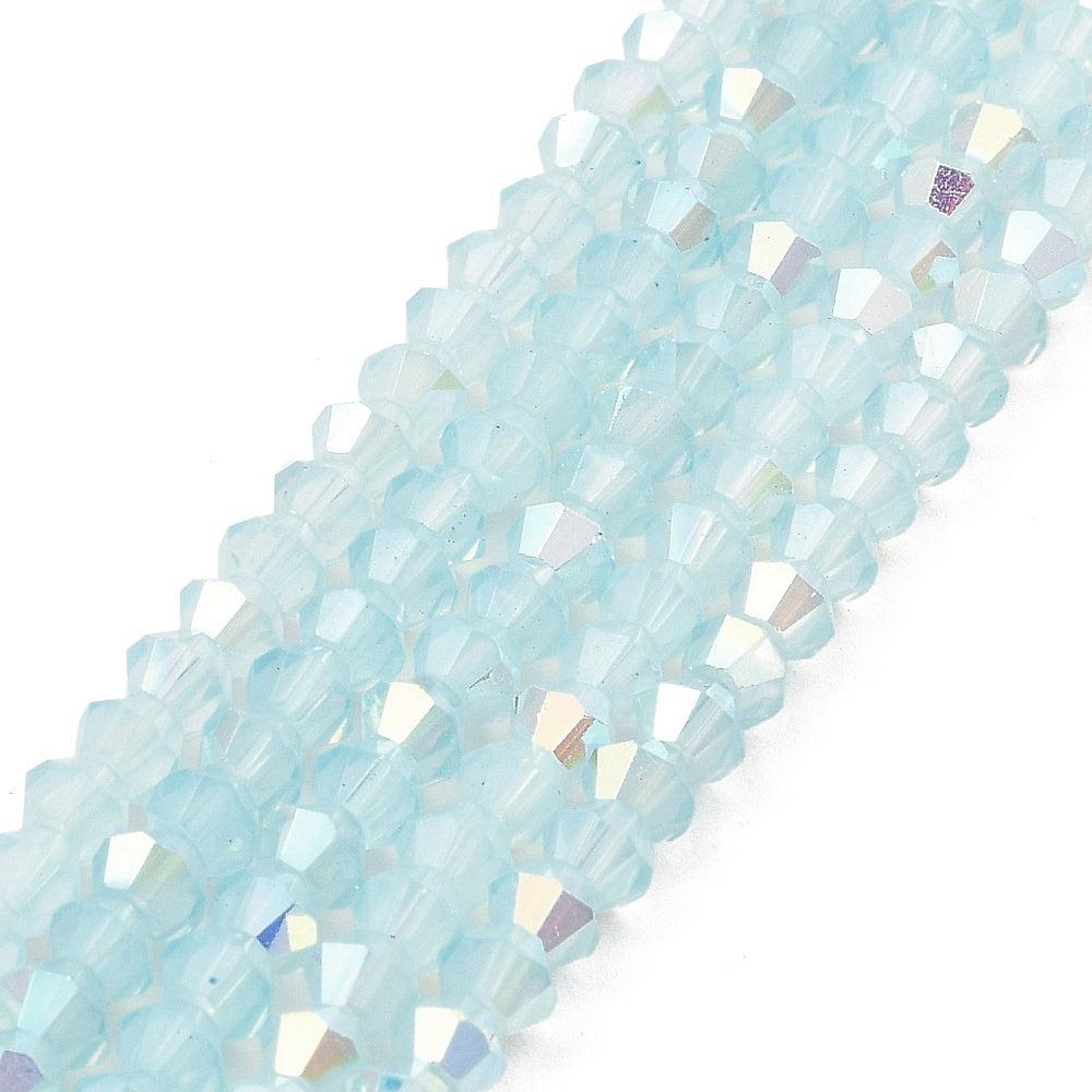 Facet AB color turquoise 4,5x4mm- per 85 stuks-Kralen-Kraaltjes van Renate