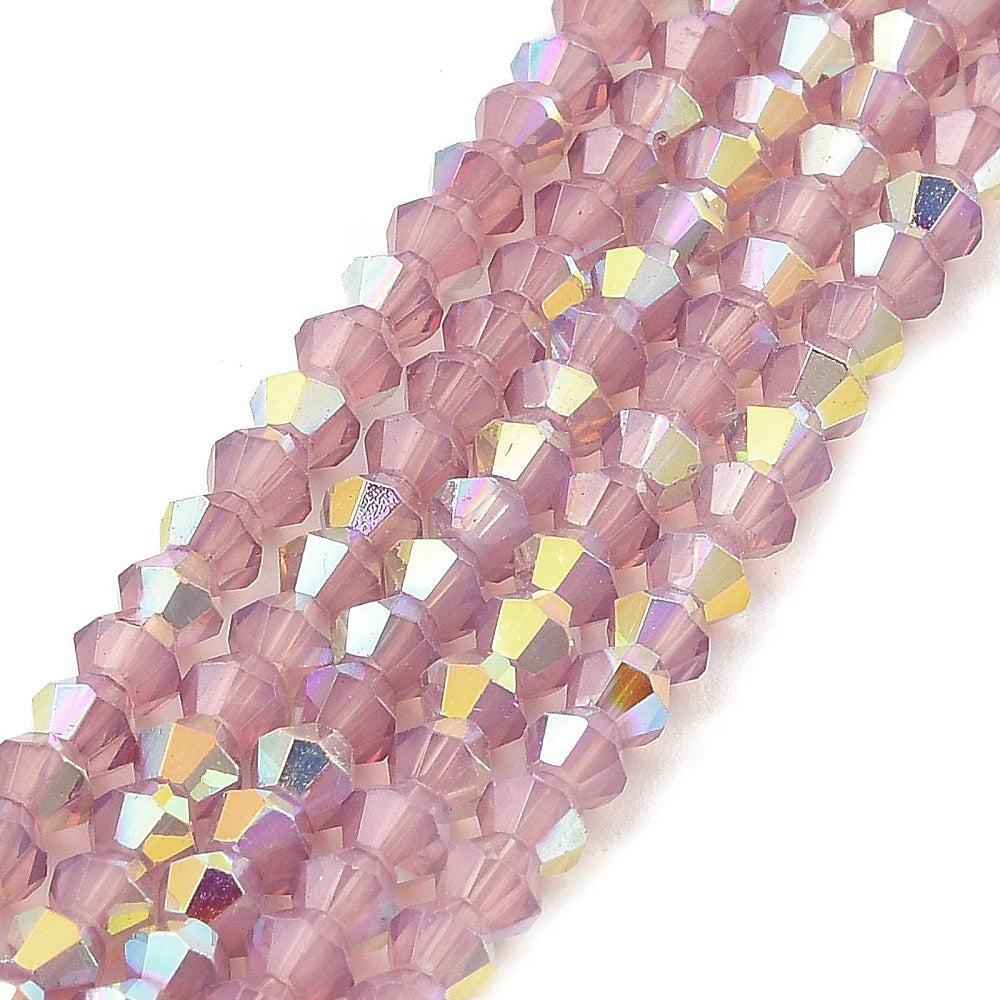 Facet AB violet red 4,5x4mm- per 85 stuks-Kralen-Kraaltjes van Renate