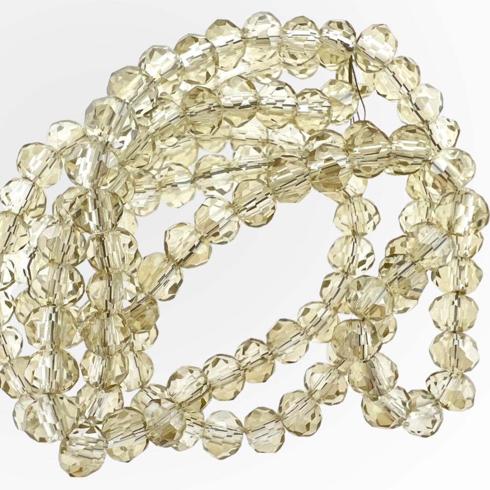 Facet Electroplate Glass Bead Light Yellow 4mm - ±120 stuks-Kralen-Kraaltjes van Renate