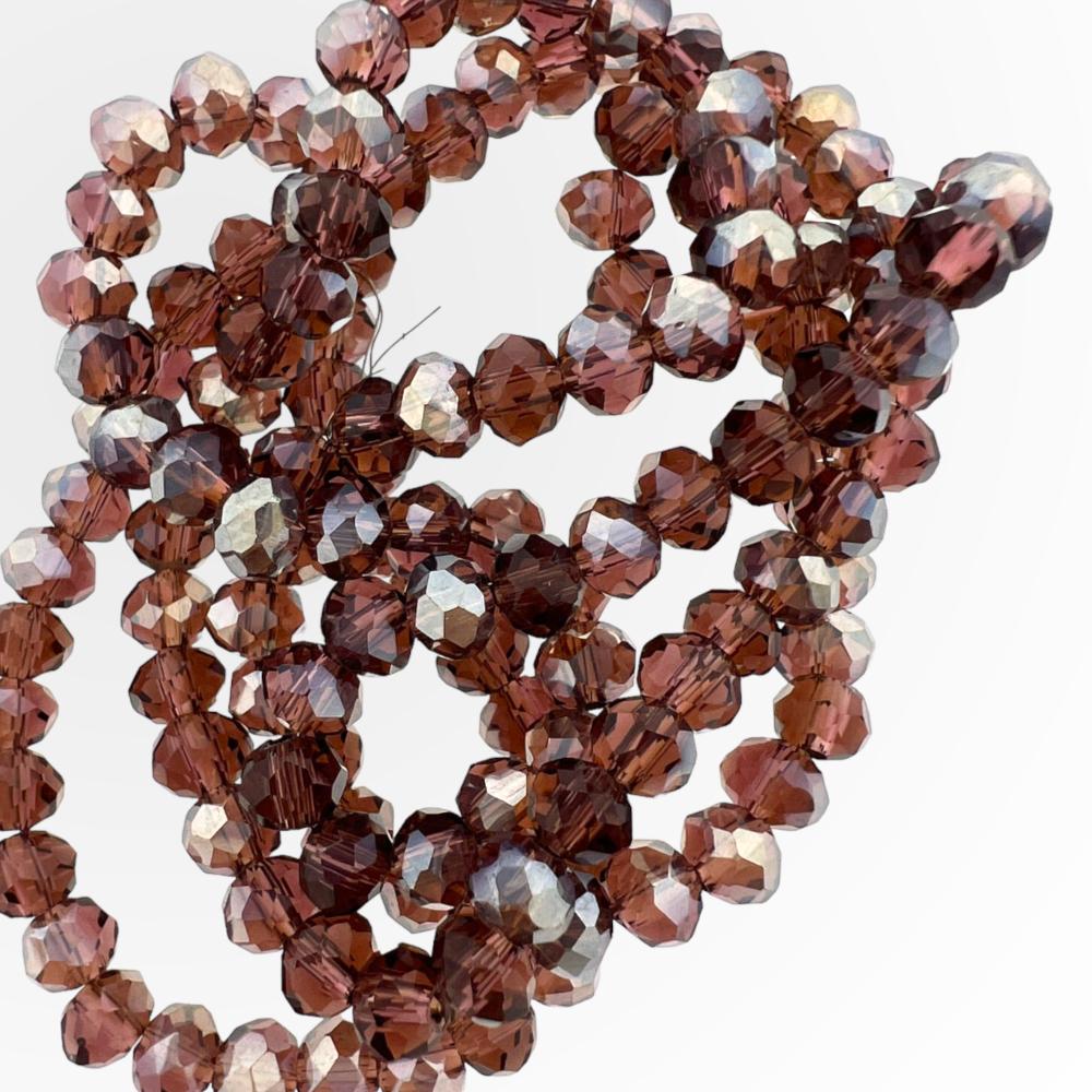 Facet Electroplate Glass Bead Sienna 4mm - ±120 stuks-Kralen-Kraaltjes van Renate