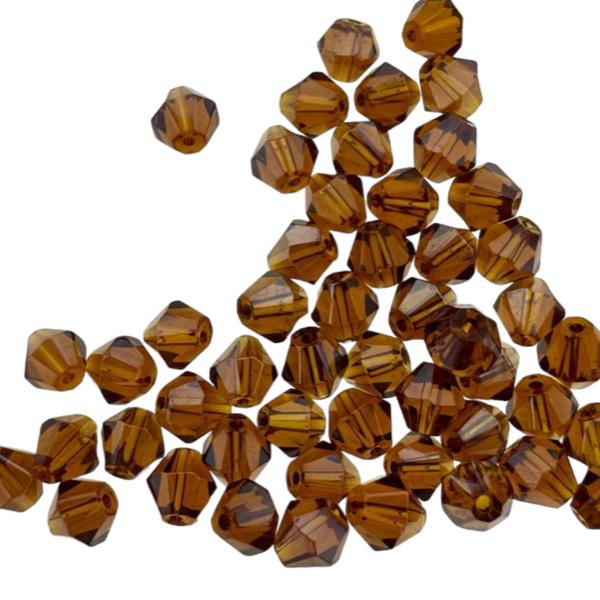 Facet bicone brown 4mm - 50 stuks-Kralen-Kraaltjes van Renate