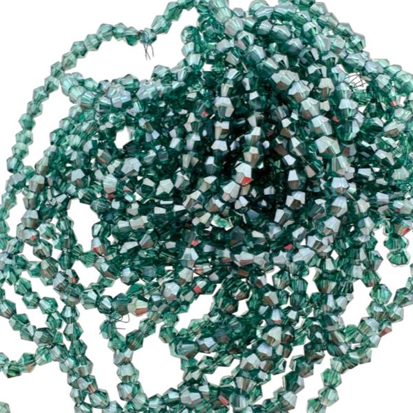 Facet bicone green/blue electroplate 2mm - 200 stuks-Kralen-Kraaltjes van Renate