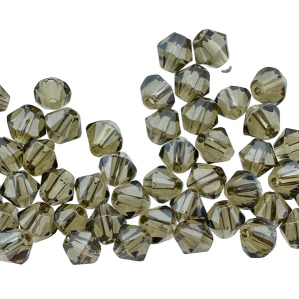 Facet bicone grey 4mm - 50 stuks-Kralen-Kraaltjes van Renate